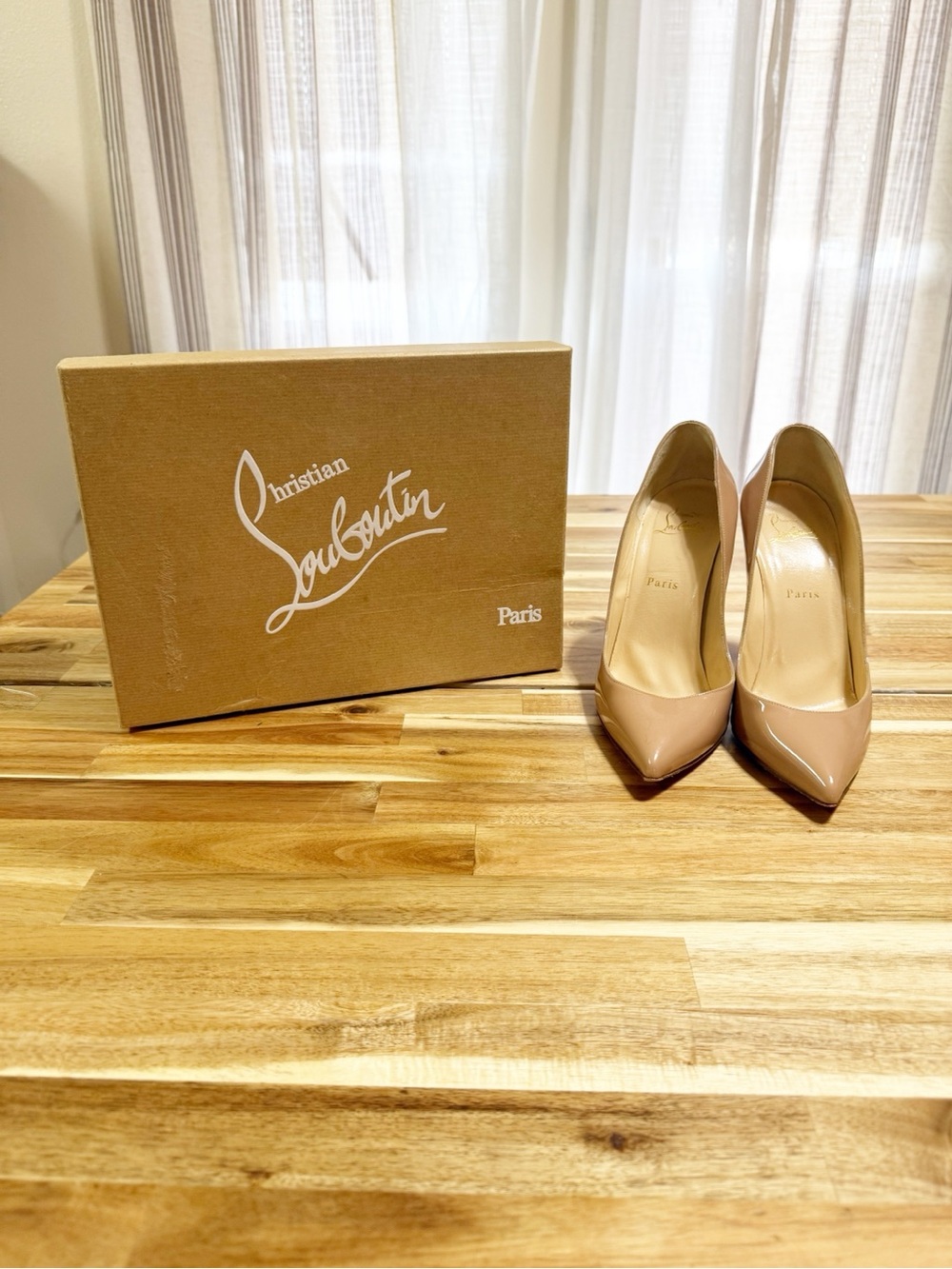 Christian Louboutin Pigalle Follies 100 Patent Leather Heels in Nude size 39.5 - Picture 9 of 13